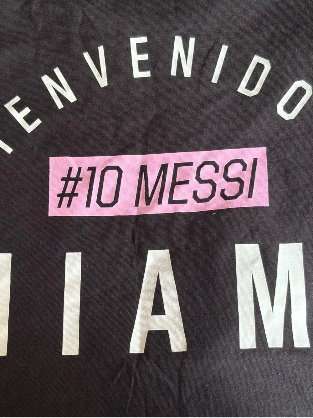 Adidas Bienvenido a Miami Tee in Black with Pink and White Graphics